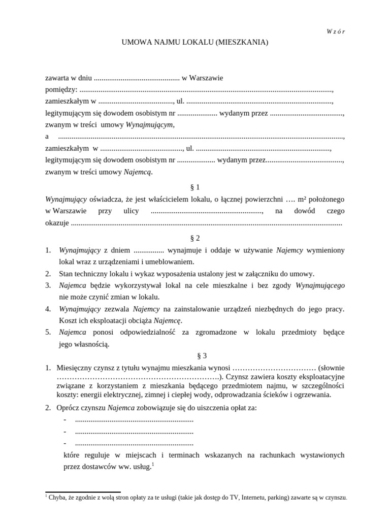 28 Umowa Najmu Mieszkania PDF