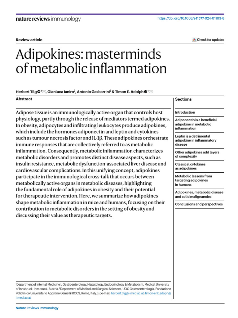 s41577-024-01103-8 | PDF | Inflammation | Leptin