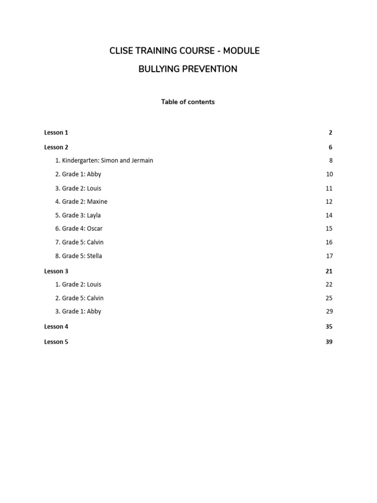 Clise Training Course 2 - Bullying Prevention | PDF | Bullying ...