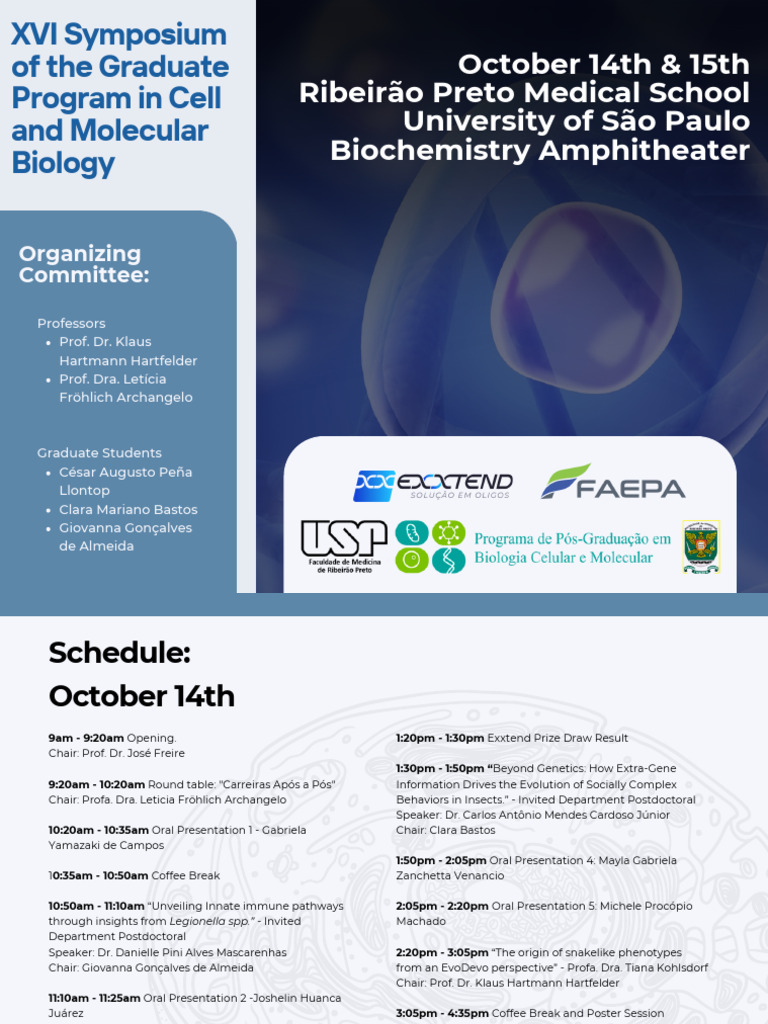 Biochemistry Conference Schedule 2023 | PDF | Biotechnology | Biochemistry