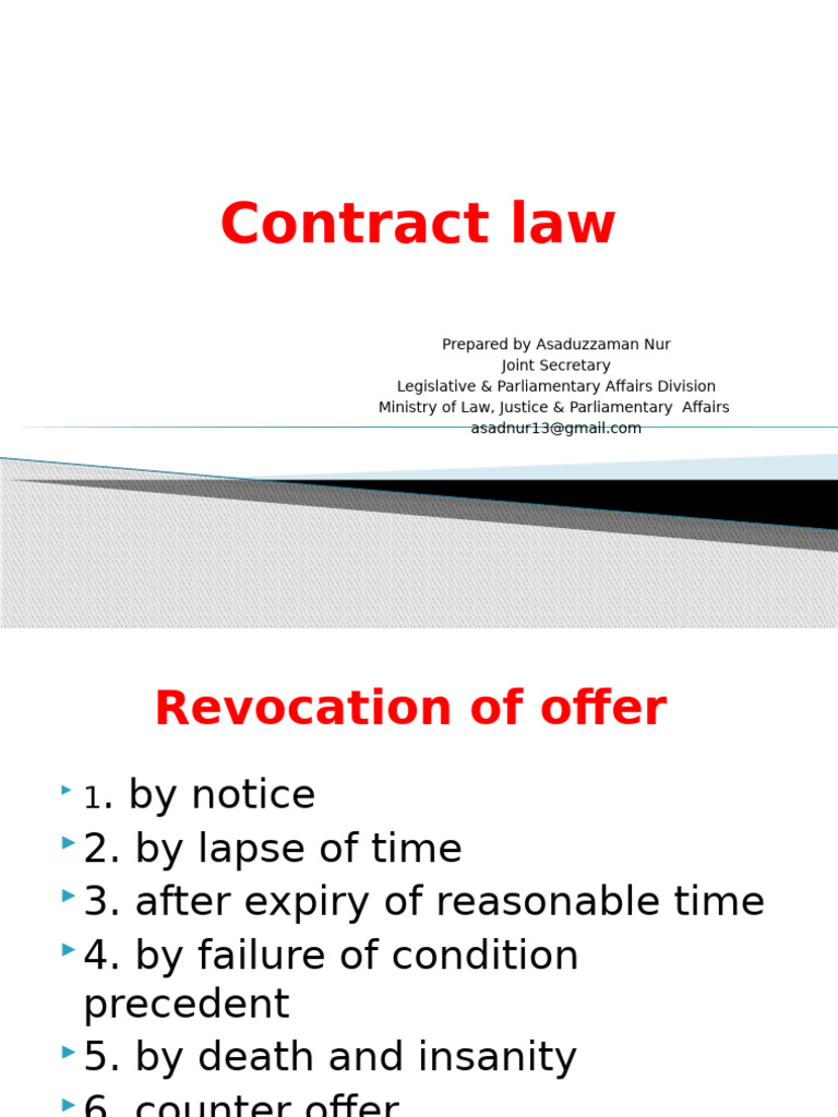Key Concepts in Contract Law | PDF | Consideration | Misrepresentation
