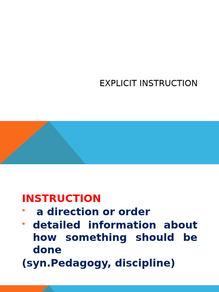 EXPLICIT_INSTRUCTION | PDF | Learning | Psychology