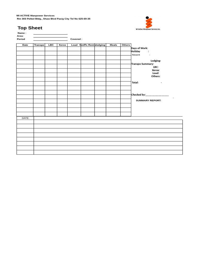 Manpower Services Summary Report | PDF