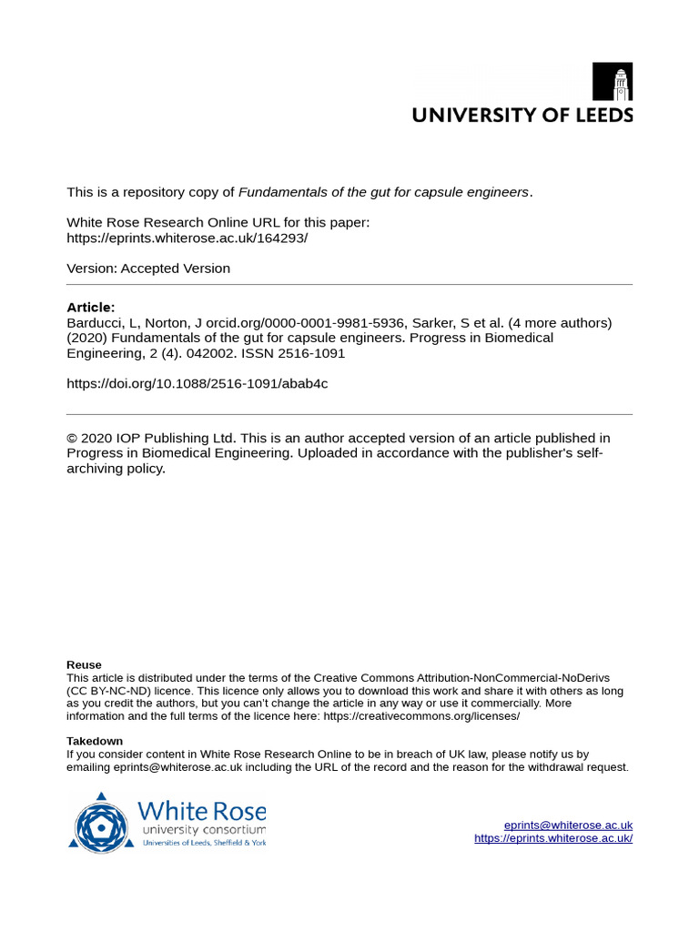 Fundamentals of The Gut For Capsule Engineers Final | PDF | Stomach ...