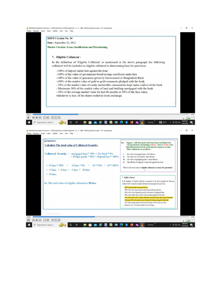96 Q-4 COLLATERAL AND BASE FOR PROVISION MATH | PDF