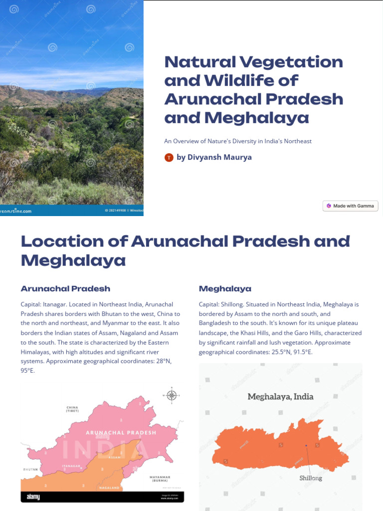 Natural Vegetation and Wildlife of Arunachal Pradesh and Meghalaya ...