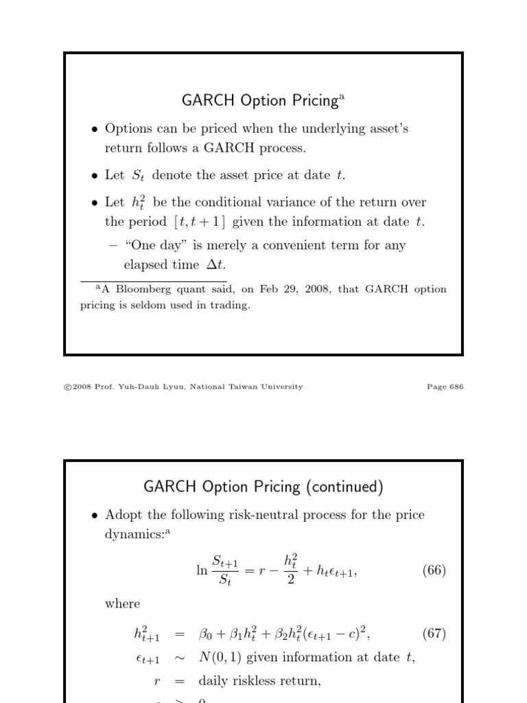GARCH Option Pricing and Algorithms | PDF | Probability Theory ...
