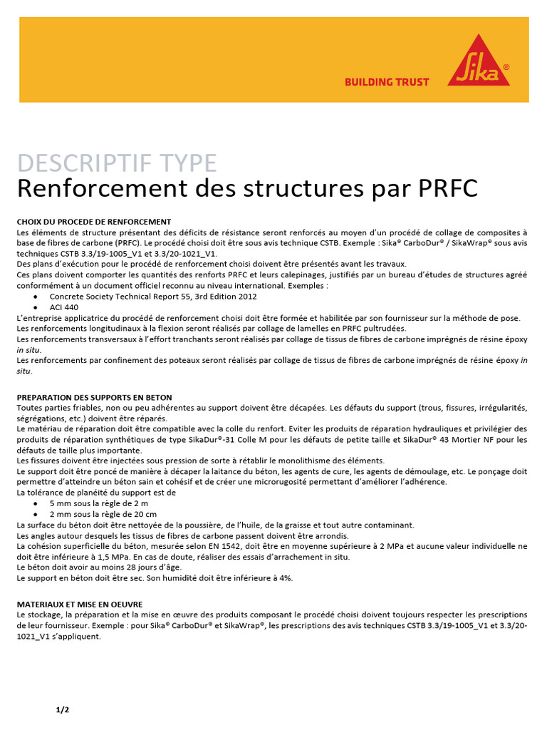 Renforcement des structures par PRFC | PDF | Béton | Matériaux