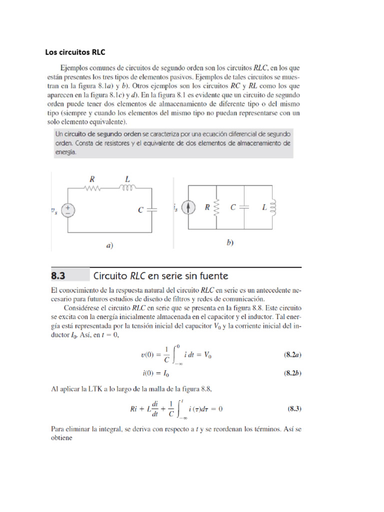 Circuitos RLC: Ejemplos y Aplicaciones | PDF