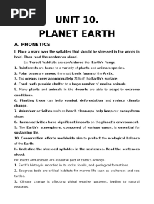 Giáo án tiếng Anh lớp 9 Global success 1 cột bản chuẩn  10. UNIT 10. PLANET EARTH