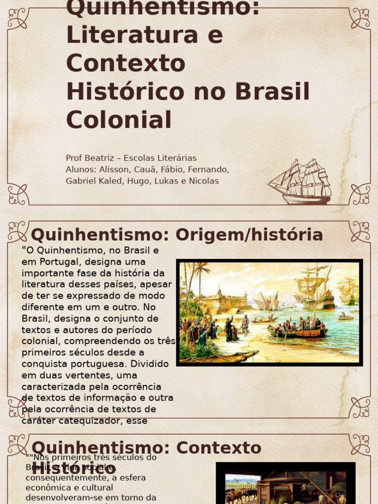 Quinhentismo: Literatura e Contexto Histórico | PDF | Brasil | Classicismo
