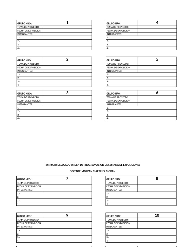 Formato de Delegados Exposicion Utp | PDF