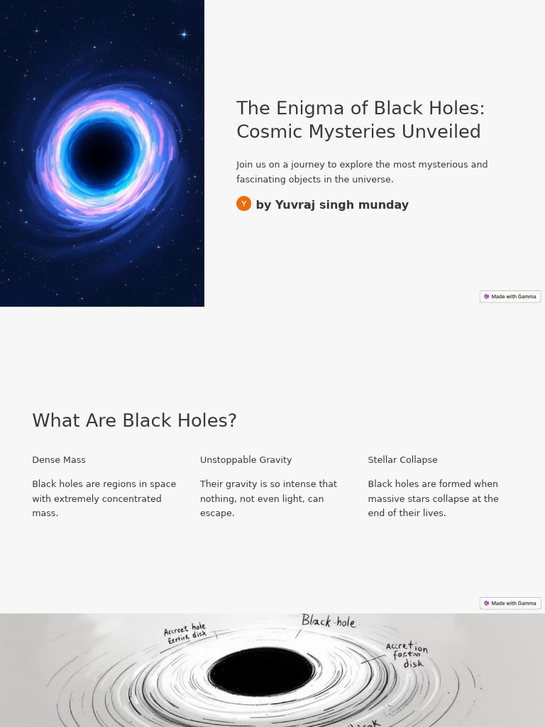 The Enigma of Black Holes Cosmic Mysteries Unveiled | PDF | Black Hole ...