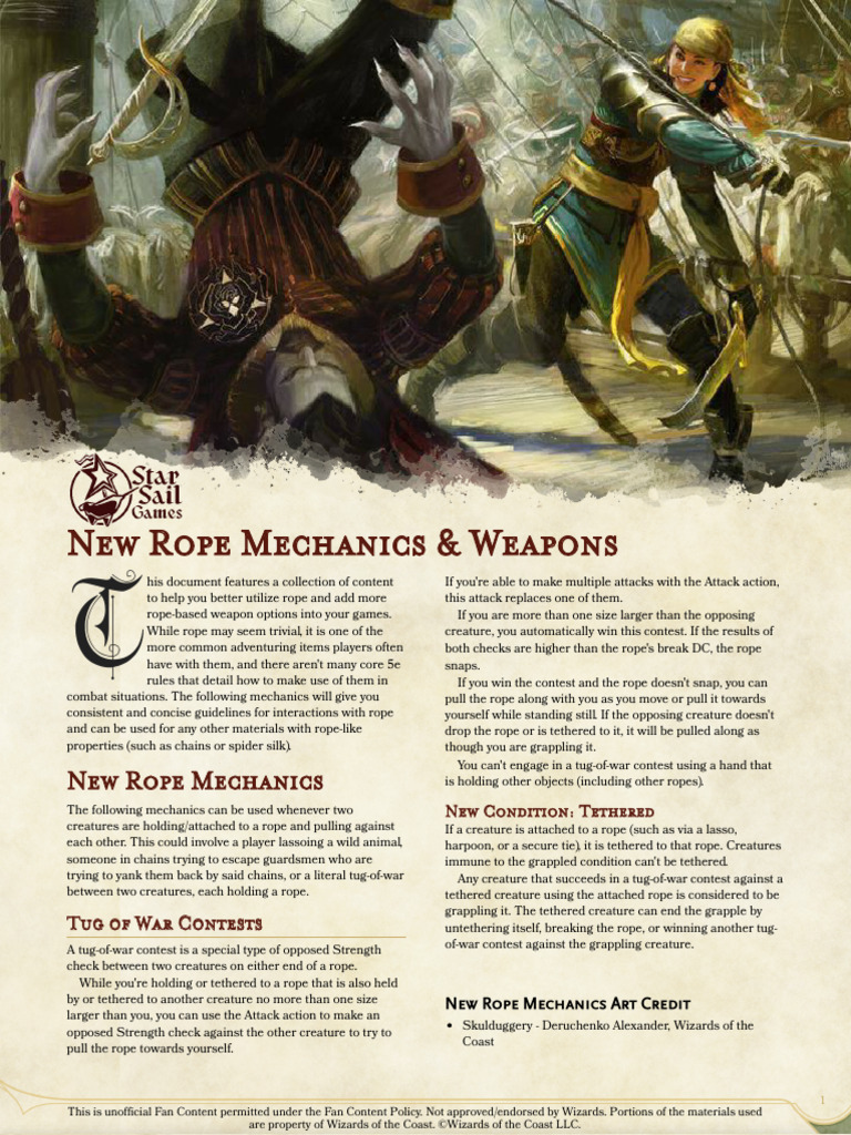 Rope Mechanics and Harpoon Weapons Guide | PDF | Spear | Rope