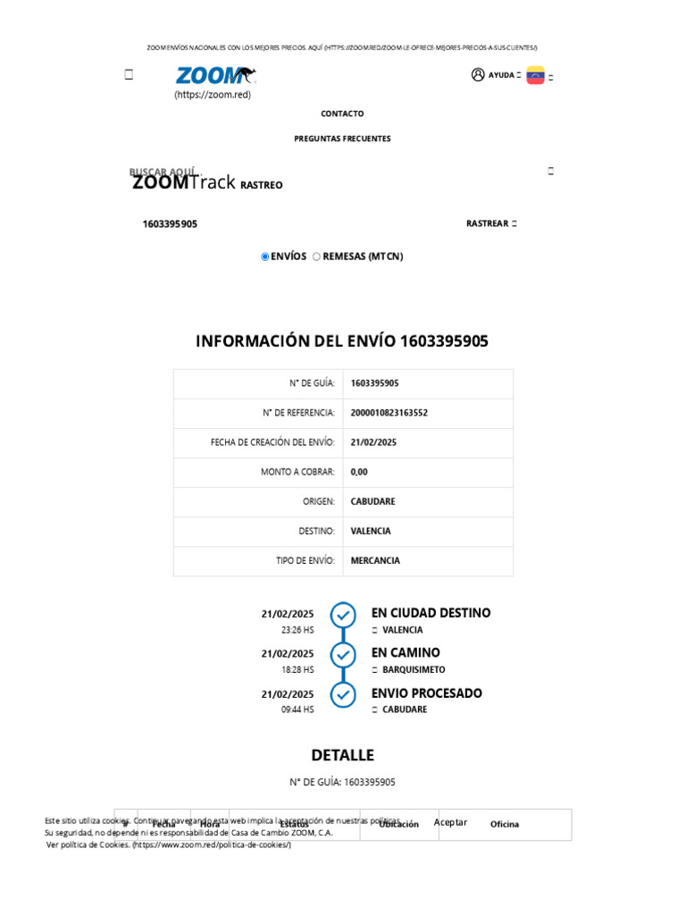 Rastrear Envío ZOOM: Guía y Estatus | PDF | Cookie HTTP | Tecnologías ...