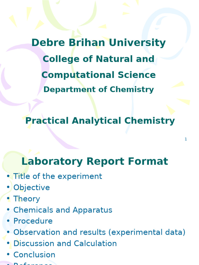 Analytical Chemistry Lab Report Guide | PDF | Titration | Chemistry