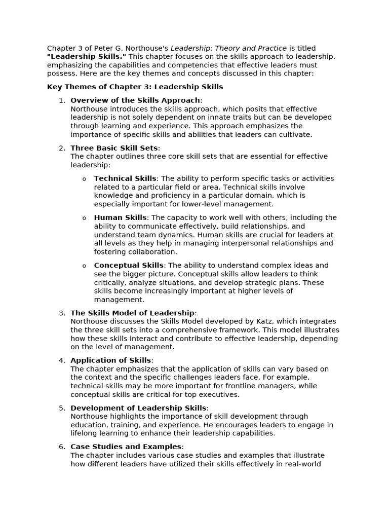 Leadership Skills in Practice | PDF | Leadership | Skill