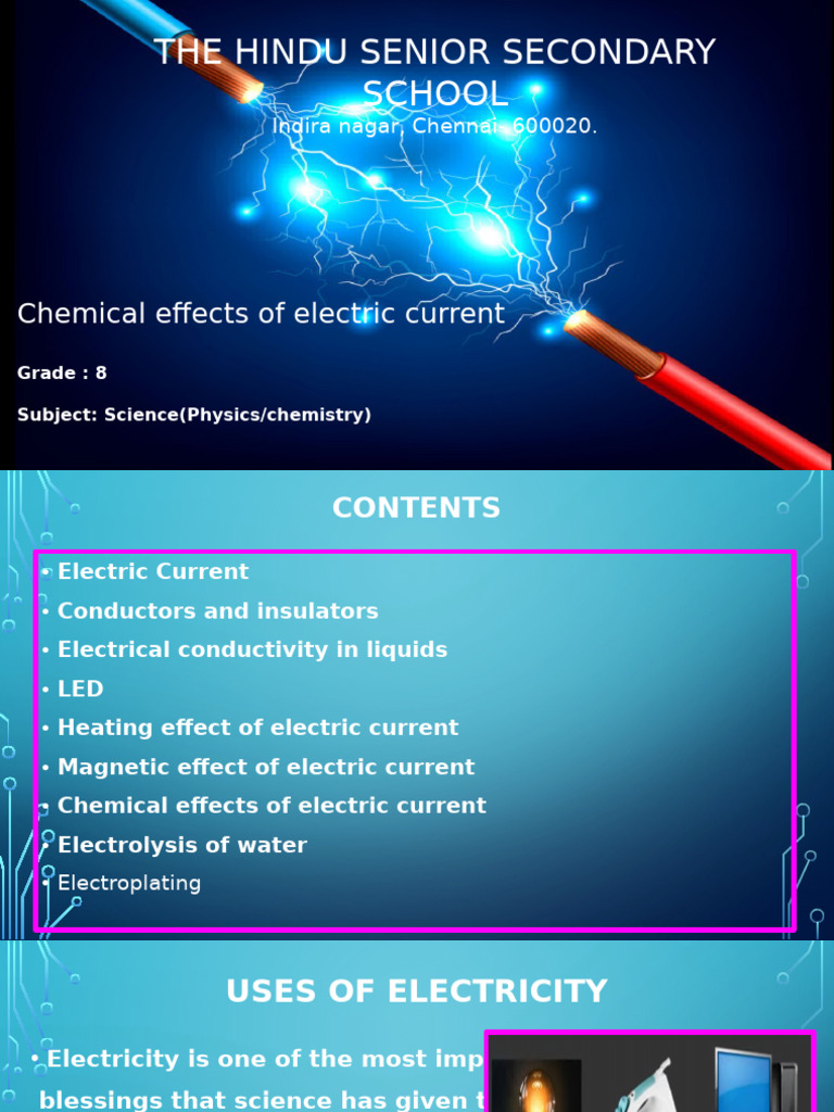 Chemical Effects Of Electric Current Class 8 2021 Pdf Electrolyte