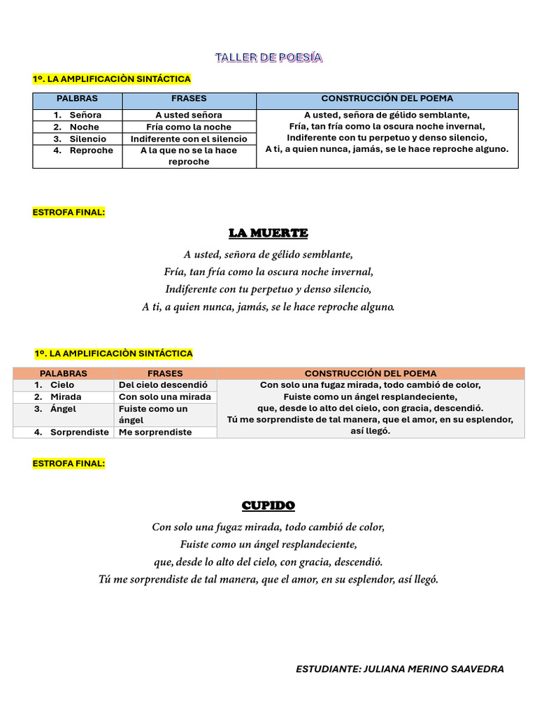 Amplificación Sintáctica en Poesía | PDF