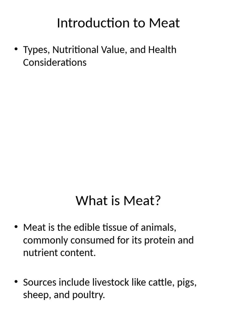 Types and Benefits of Meat Explained | PDF