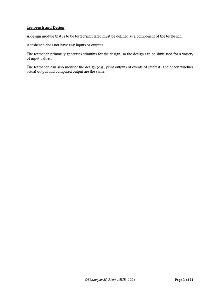 Testbench_Writing_V1 2 | PDF | Software Development | Software