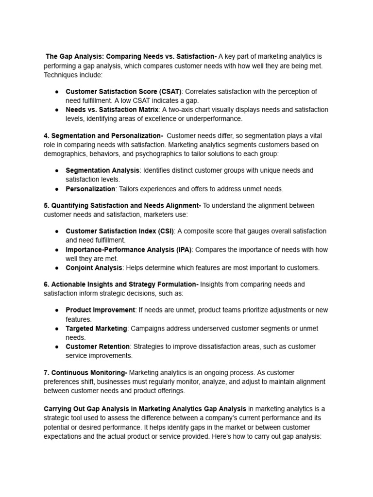 Gap Analysis in Marketing Analytics | PDF | Customer Satisfaction ...