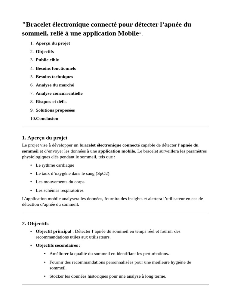 Bracelet connecté pour l'apnée du sommeil | PDF | Sommeil | Syndrome d ...