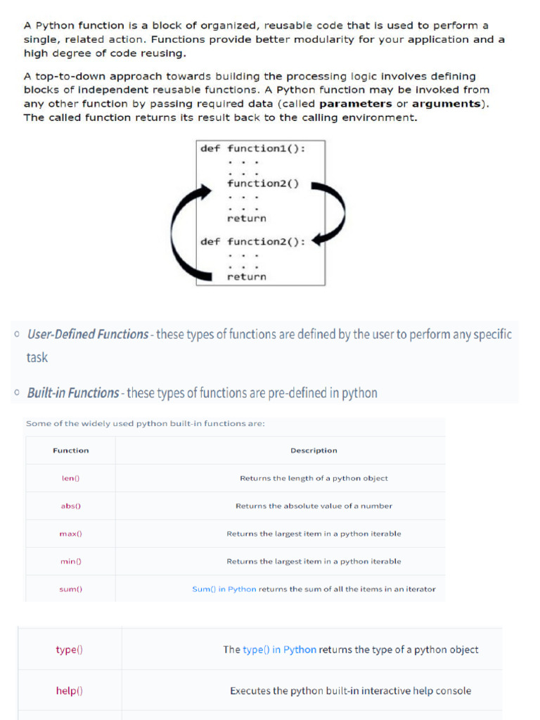 Functions in Python | PDF