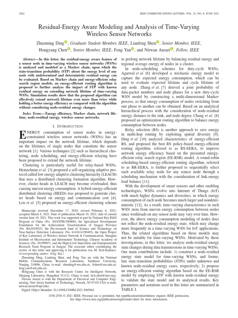 Energy-Aware Routing in WSNs | PDF | Wireless Sensor Network | Cluster ...