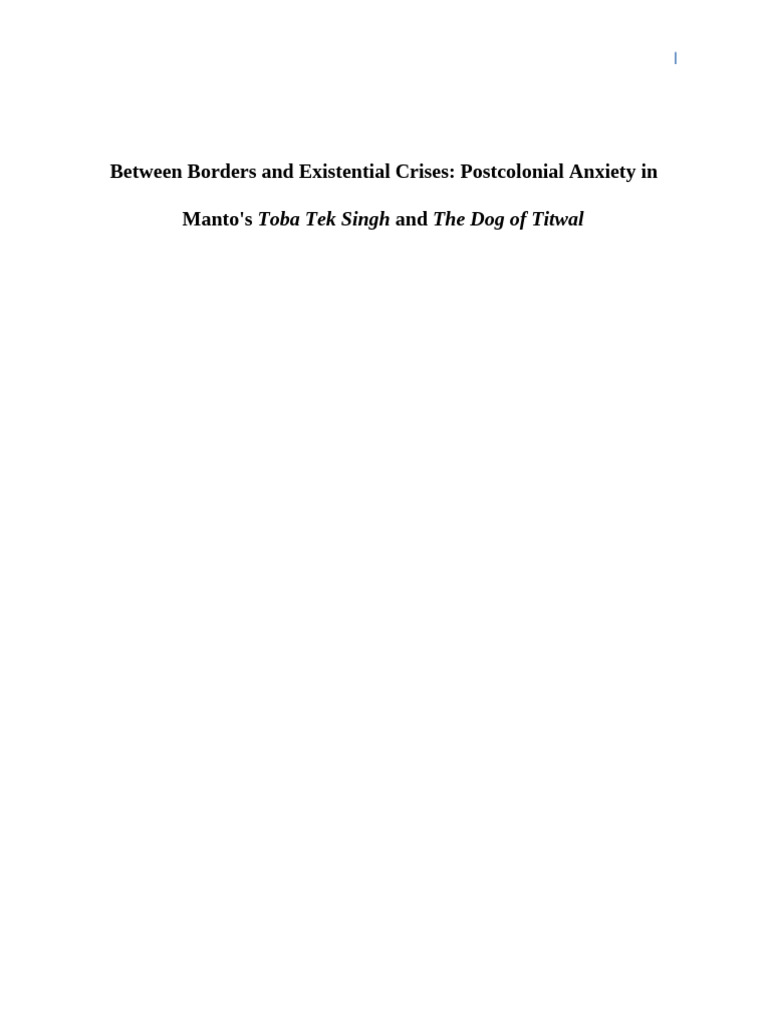 Between Borders and Existential Crises | PDF