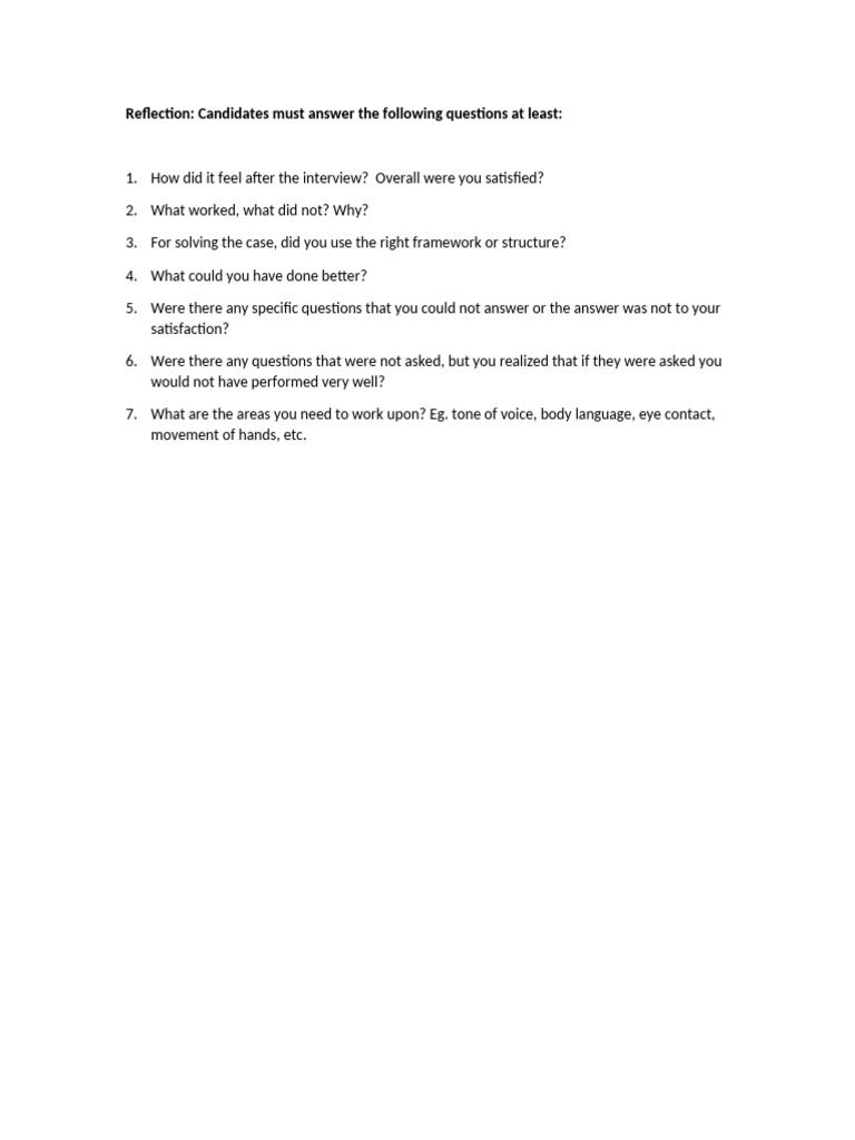 Student Interview Reflection Guide | PDF