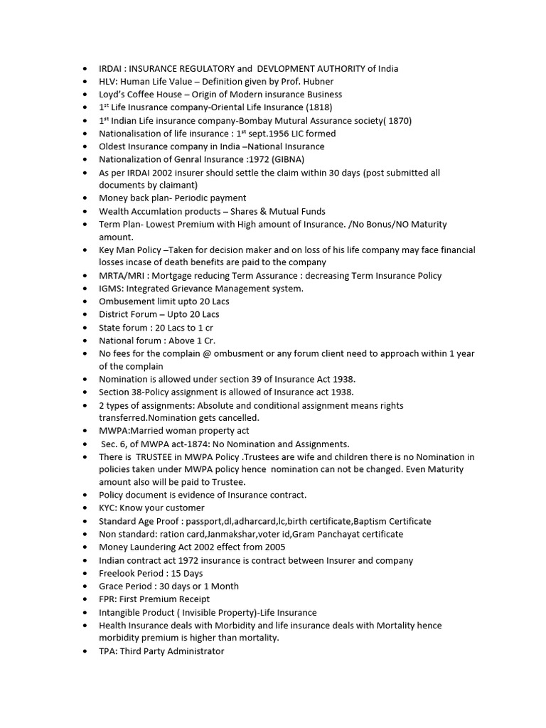 IC 38 Exam Prepation | PDF | Insurance | Life Insurance