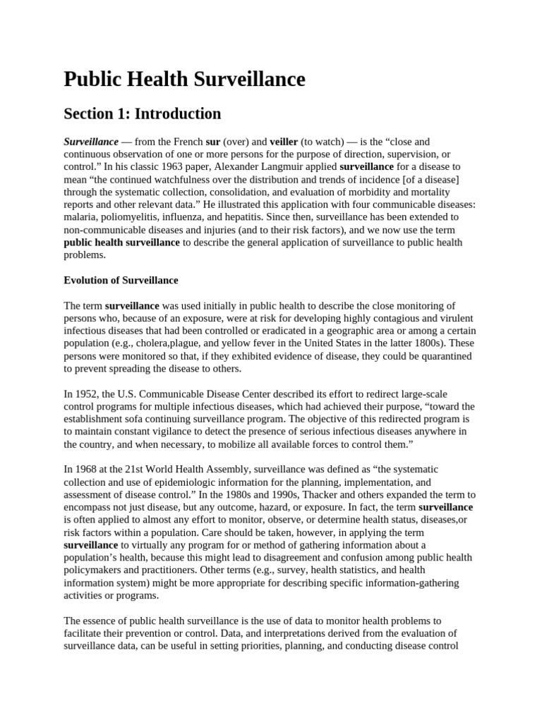 Understanding Public Health Surveillance | PDF | Public Health | Infection