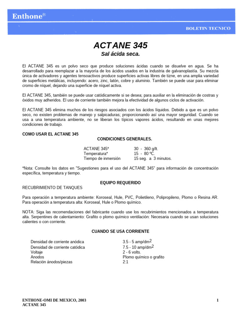 Actane 345 | PDF | Cobre | Acero