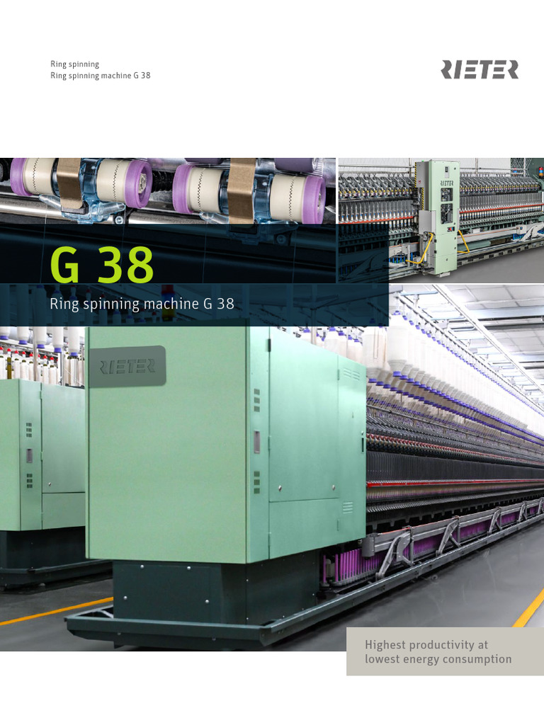 Rieter G38 Ring Spinning Machine Overview | PDF | Spindle (Textiles ...