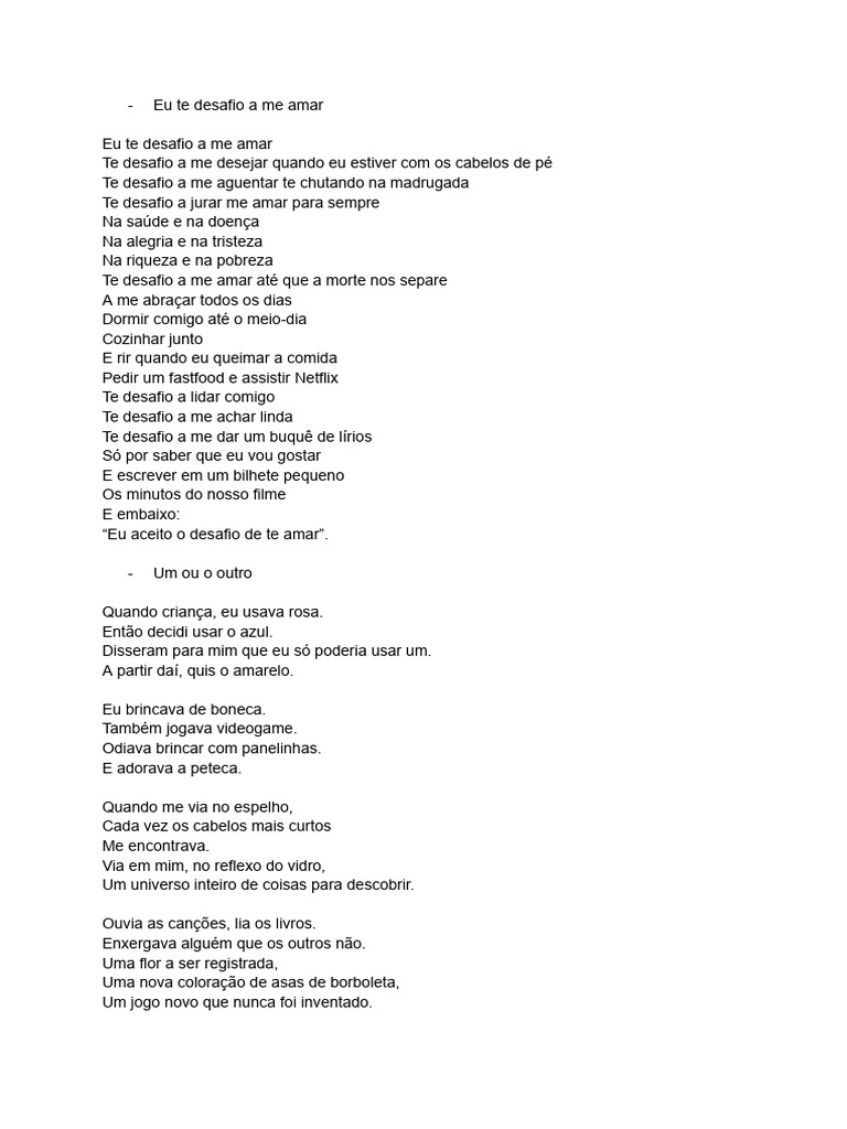 Desafios e Reflexões sobre o Amor | PDF