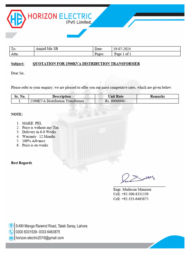 2500KVA | PDF