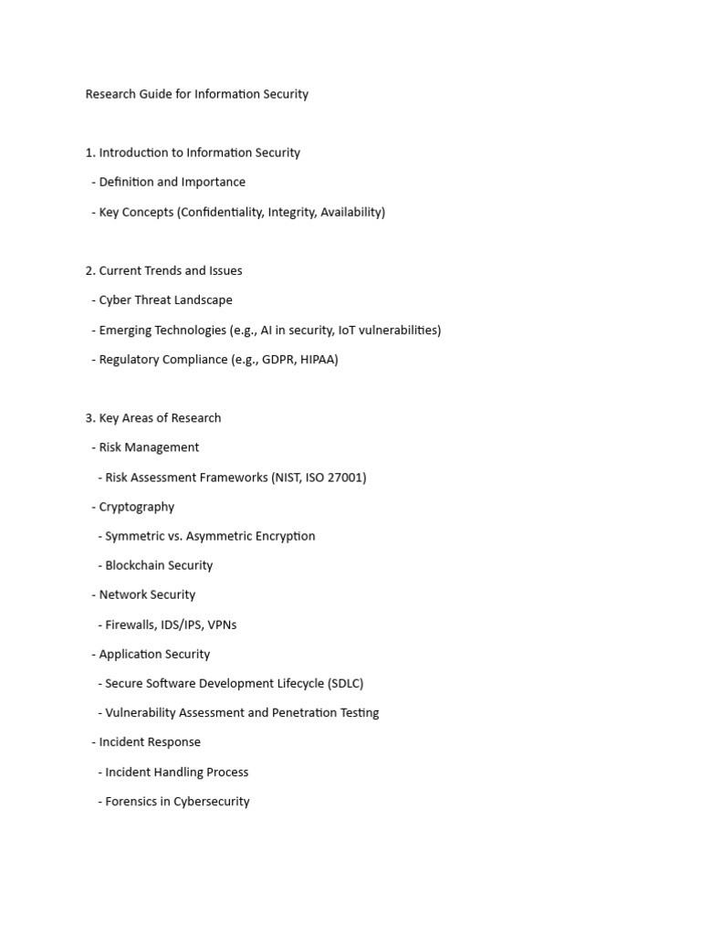 Research Guide For Information Securit1 | PDF