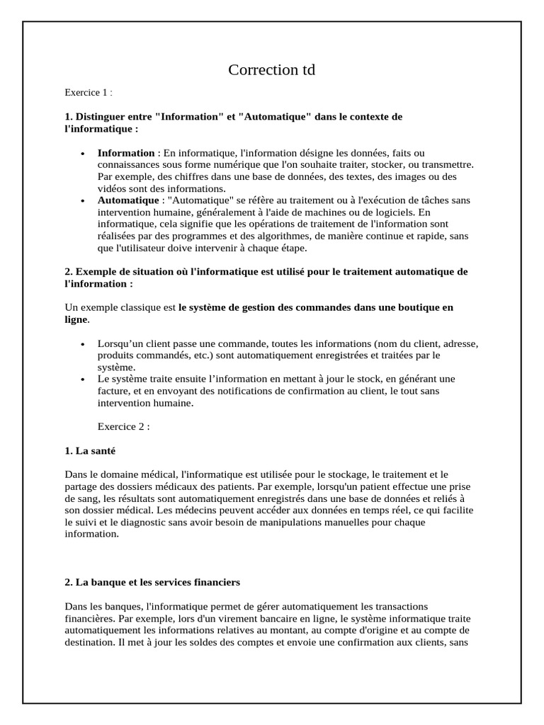 Correction TD | PDF | Informatique | Bases de données
