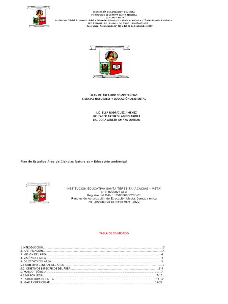 Plan de Estudios C N 2023 elsa (3) | PDF | Plan de estudios | Entorno ...