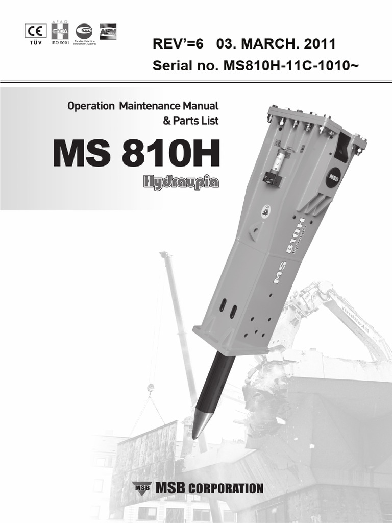 MS 810H - Operación & Partes | PDF | Screw | Valve