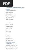 Class 12 Maths Formula Sheet | PDF