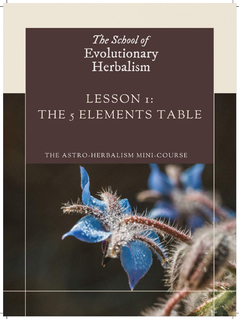 The 5 Elements Table | PDF