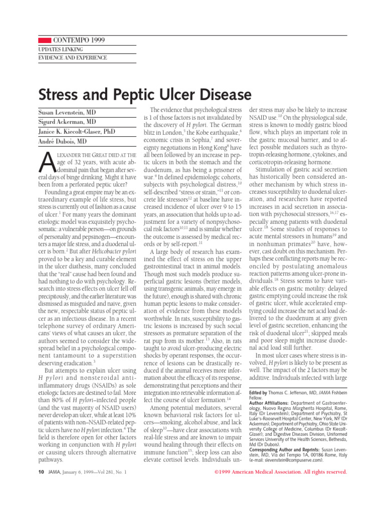 Stress - and - Peptic - Ulcer - Disease-Research Papar | PDF | Diseases ...