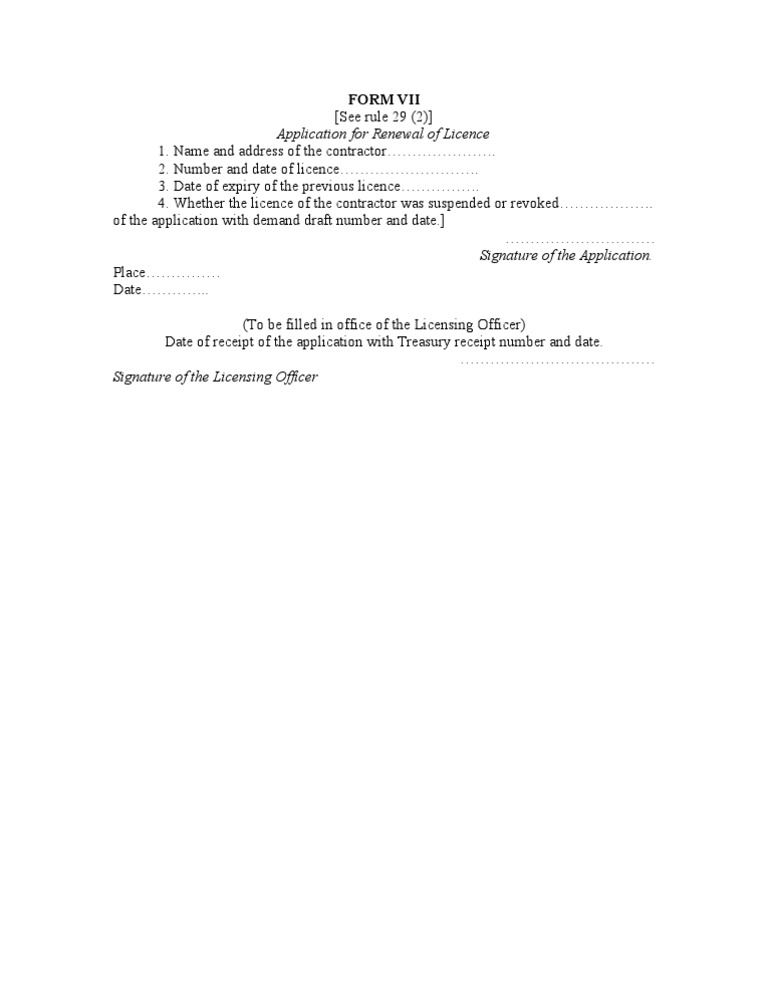 Contract Labour FORM VII | PDF