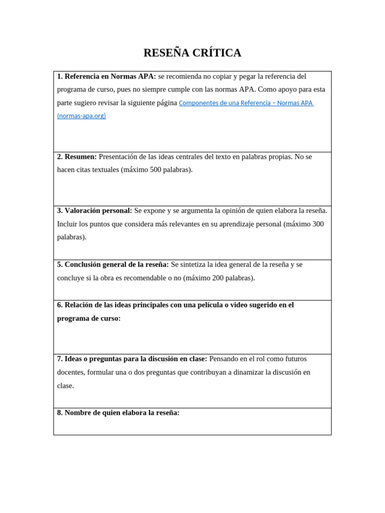 Guía para Reseñas Críticas APA | PDF