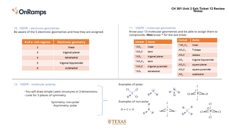 On Ramps Exit Ticket 12 TYPED RN | PDF | Chemical Polarity | Chemical ...