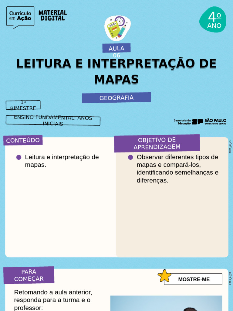 Leitura e Interpretação de Mapas 4º Ano | PDF | Mapa | Brasil