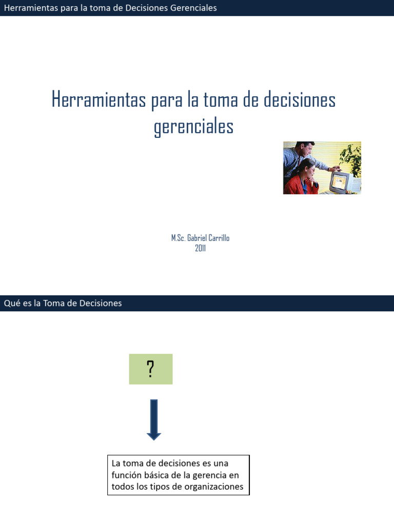 Herramientas para La Toma de Decisiones | PDF | Toma de decisiones ...