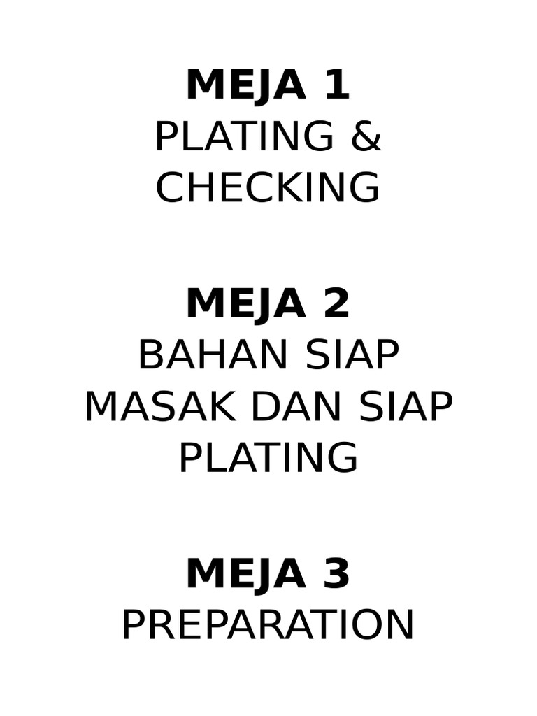 Meja Plating dan Persiapan Makanan | PDF